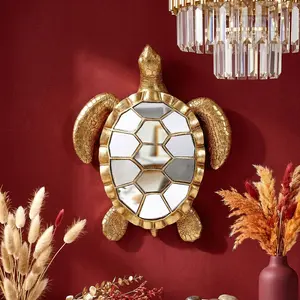 European Turtle Decorative Hanging Ornament, Resin Material Home Decoration Craft Wall Mount, Mirror Surface Design