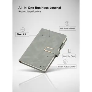 Premium A5 Leather Notebook with Magnetic Buckle - Soft Cover Journal