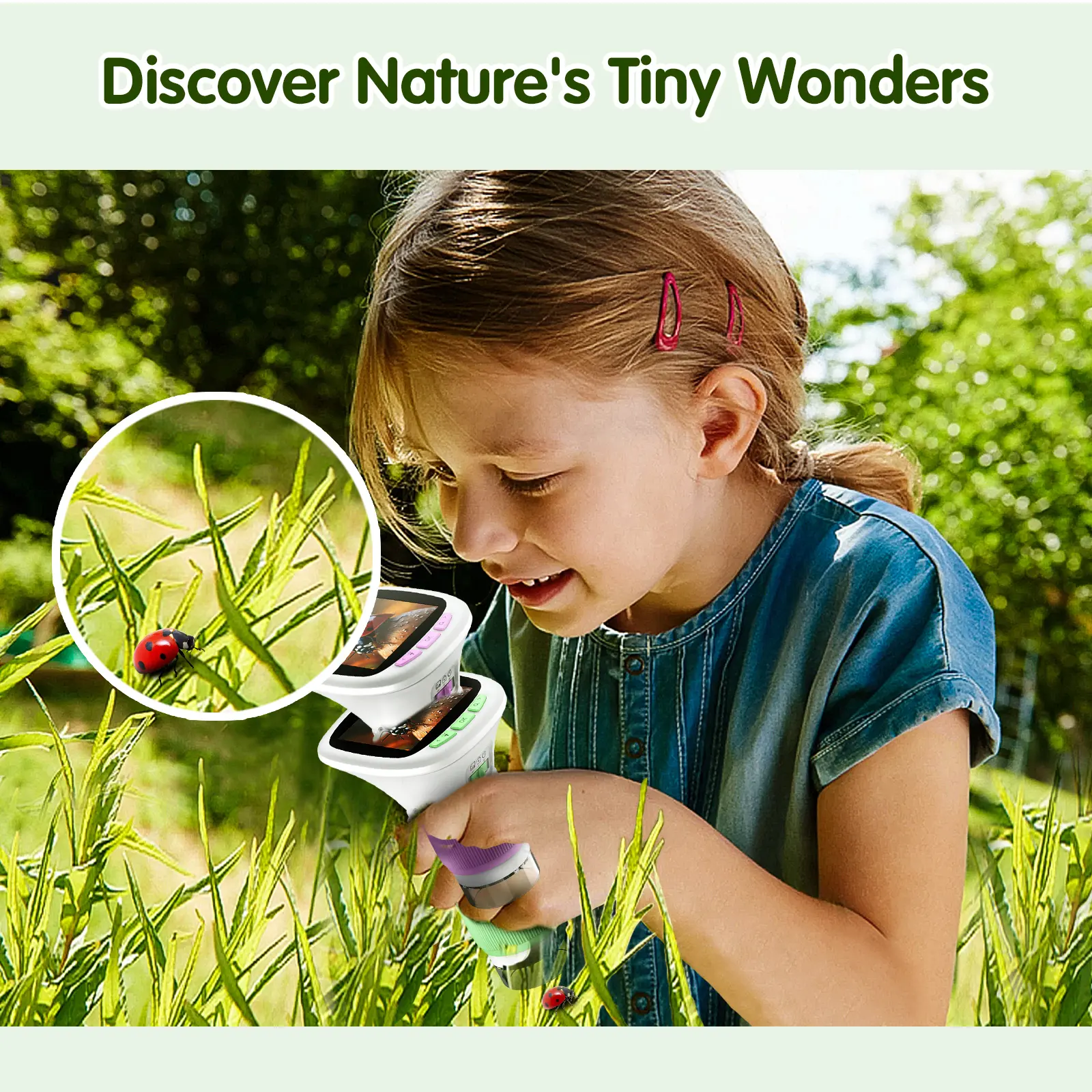 Microscope for Kids - 1000X Handheld Digital Microscope with 2.4-inch ...