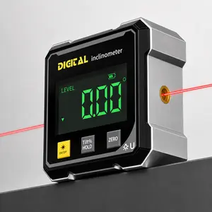 Digital Angle Finder with Laser 4 Side Magnetic Inclinometer Cube Angle Gauge for Woodworking Table Saw Miter Measuring Tool