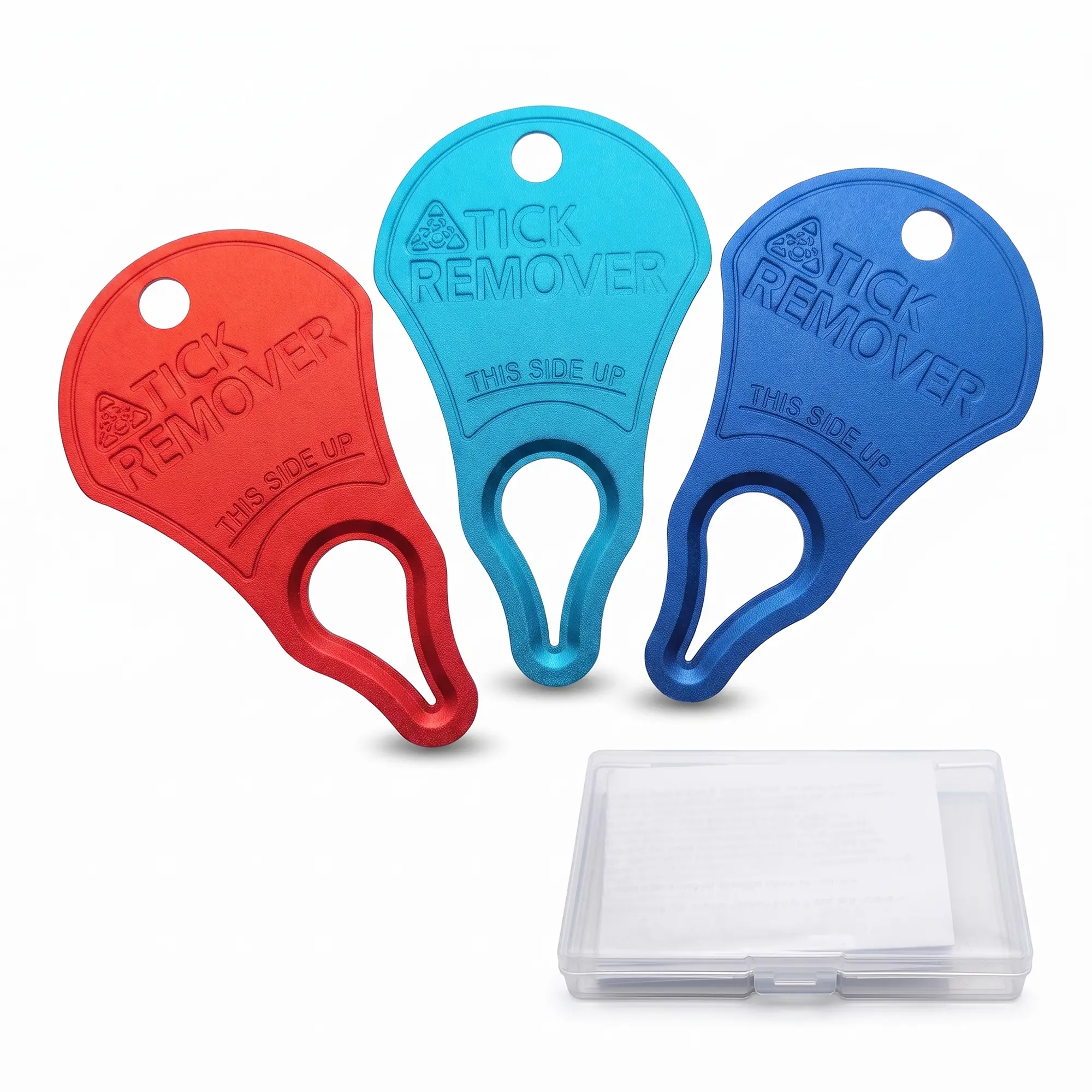 XuanShiTangMen Tick Remover Tool 3 Pack | Aluminum Key for Dogs & Humans | Easy-to-Use Tick Removal Kit for Dogs Cats Horses & Humans | Portable Keychain Design for Hiking Camping Gardening