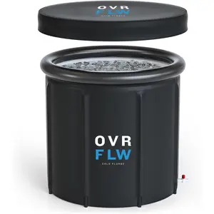 OVRFLW Ice Bath - XL Cold Plunge Bundle w/ Cover for Recovery for Athletes sauna tent Cushion Seat