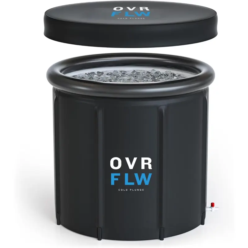 OVRFLW Ice Bath - XL Cold Plunge Bundle w/ Cover for Recovery for Athletes sauna tent Cushion Seat