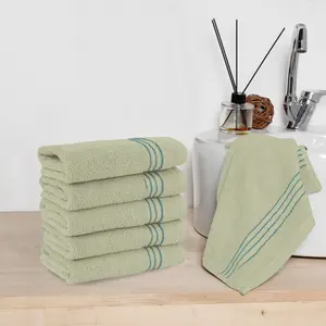 Mocassi 6 Pack Premium Turkish Cotton Washcloths Set, 13 x 13 inch