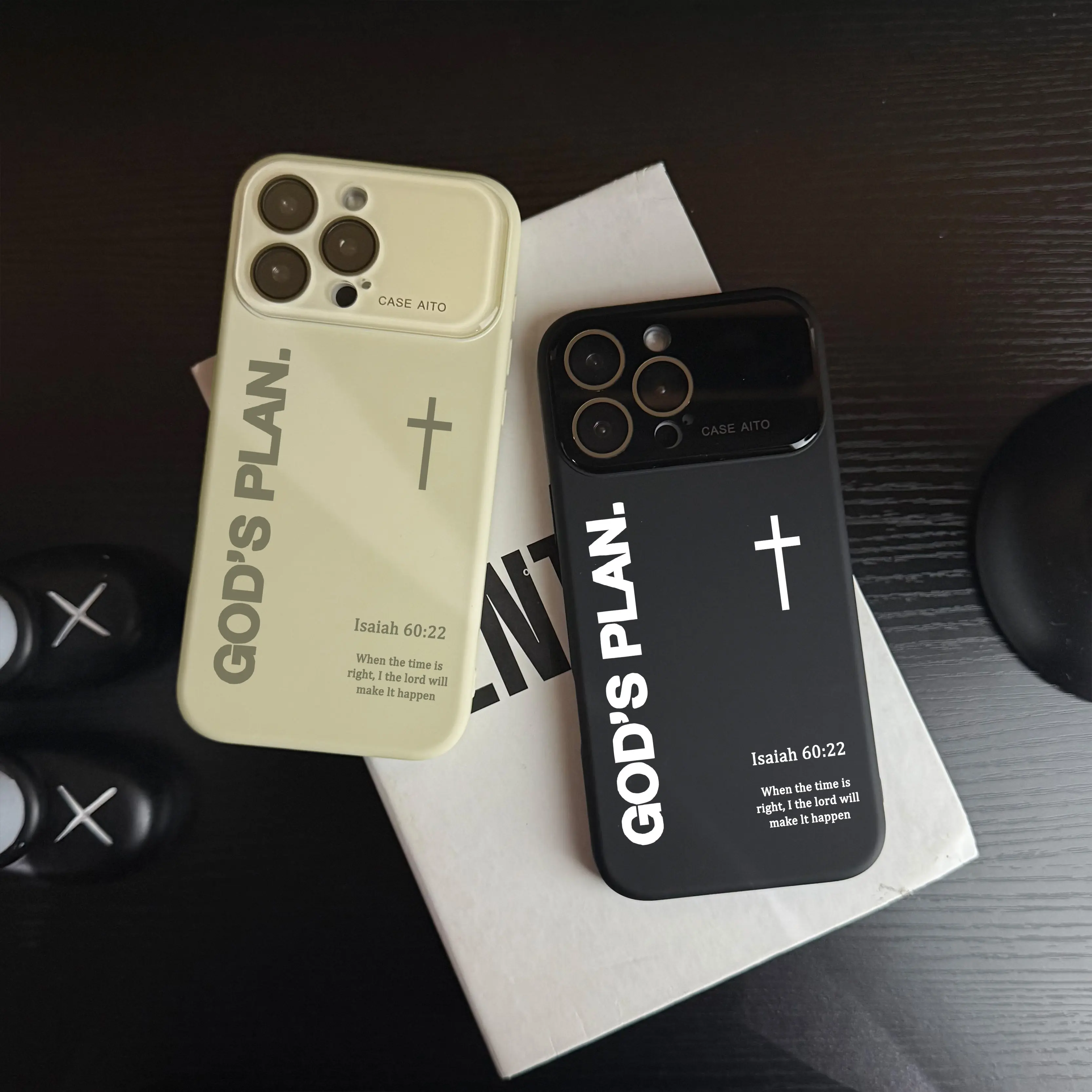 Faith Symbol Durable Silicone TPU Cellphone Case - GOD'S PLAN Cross Isaiah 60:22, Heavy Duty Protection Accessory for iPhone 17Pro Max, Air, 16Plus, 15,14,13,12, Faith-Inspired Gift JL49