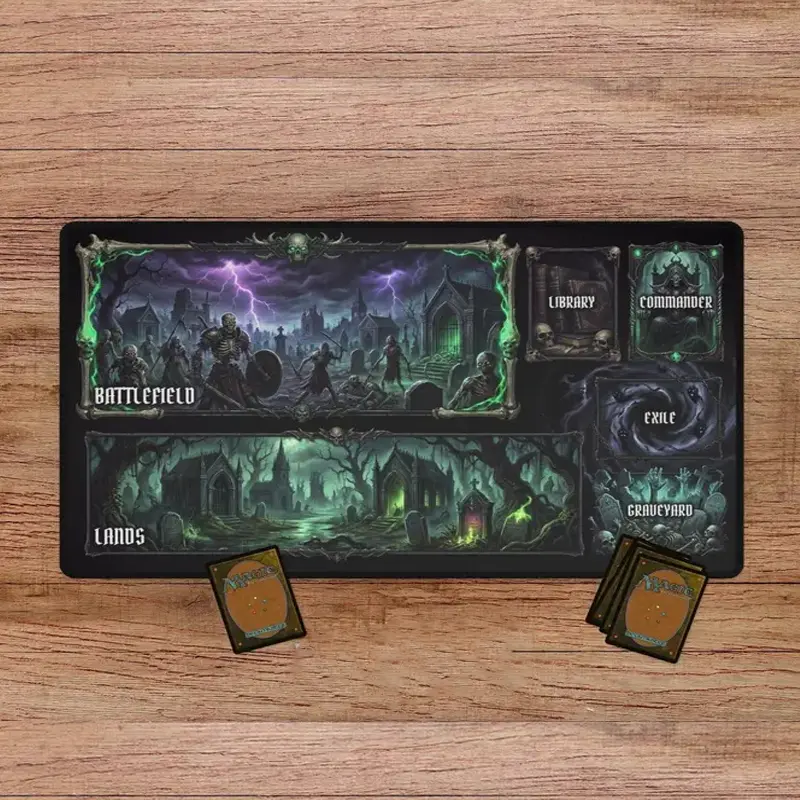 Dark Themed Playmat Necromancer Warlock With MTG Zones Magic the Gathering Mouse Pad – FASTSHIPPING