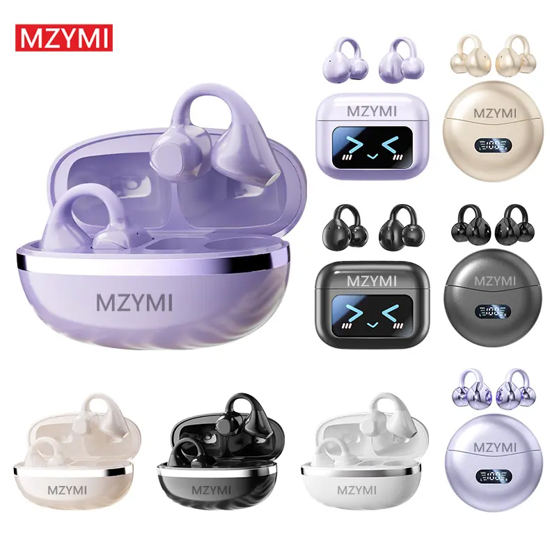 MZYMI Ultra OPEN EAR headphones, wireless earbuds with ear tips, TWS wireless - Ergonomic clip-style ear tips, bone conduction headset with waterproof design, suitable for small ear sizes, providing secure and stable wear.