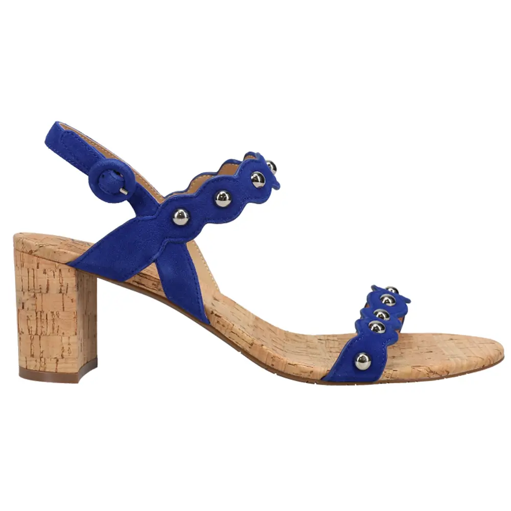 VANELi Womens Mavis Studded Sling Back Casual Sandals Casual Mid Heel 2-3" - Blue