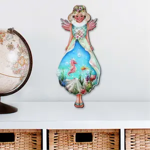 Designocracy 8457901M 12 x 9 in. Beach Blessing Angel Nativity Outdoor Decor Large Ornaments