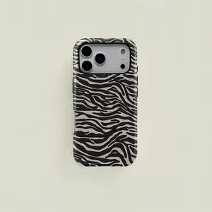 Zebra Pattern Two-In-One Phone Case Screen Protector Cover, Durable Shockproof Protective Fashion Protection for iPhone 11-17 Pro Max, Samsung Galaxy S25-S23 Ultra, Accessories