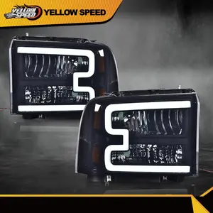 Smoked Headlight Lamps Fit For 2005-2007 Ford F250 F350 F450 Superduty LED Tube