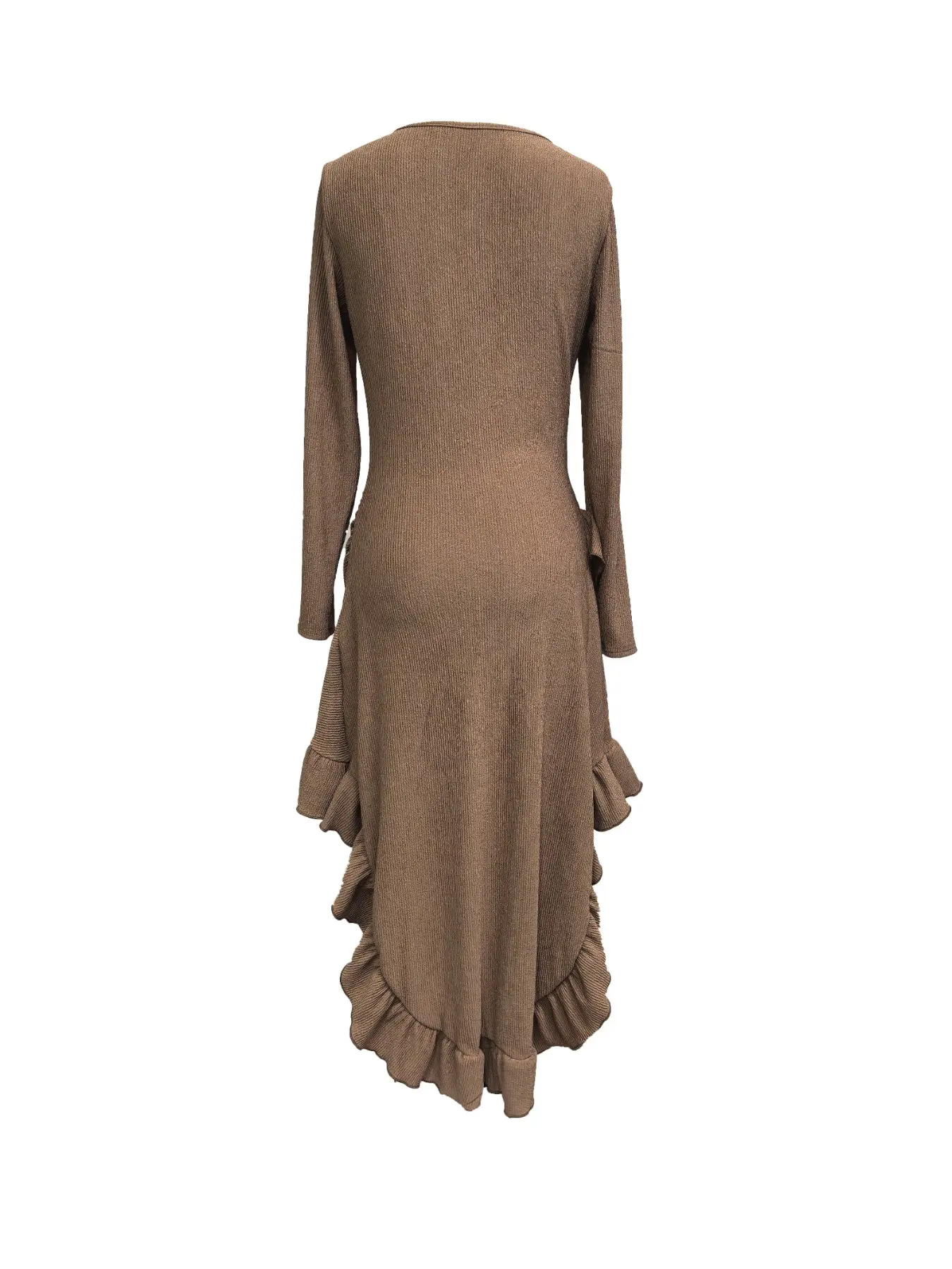 Women's Mid-Length Bohemian Ruffled Long Sleeve Fitted Dress, Irregular Hem  Flounce Design, Stylish Casual Summer Fashion for All Seasons, Womenswear  Style - TikTok Shop