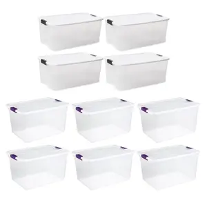 Sterilite 116 Quart Storage Totes, 4 Pack, and 66 Quart Storage Totes, 6 Pack