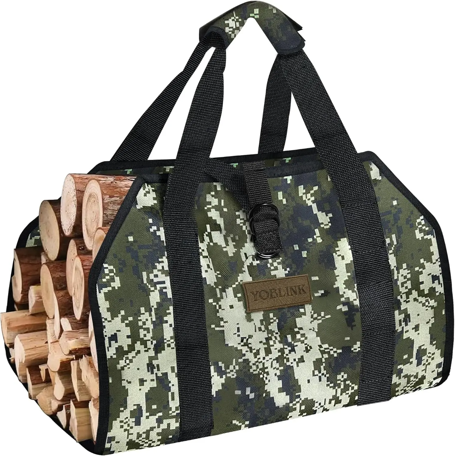 39 * 18in Canvas Firewood Log Carrier With Handles