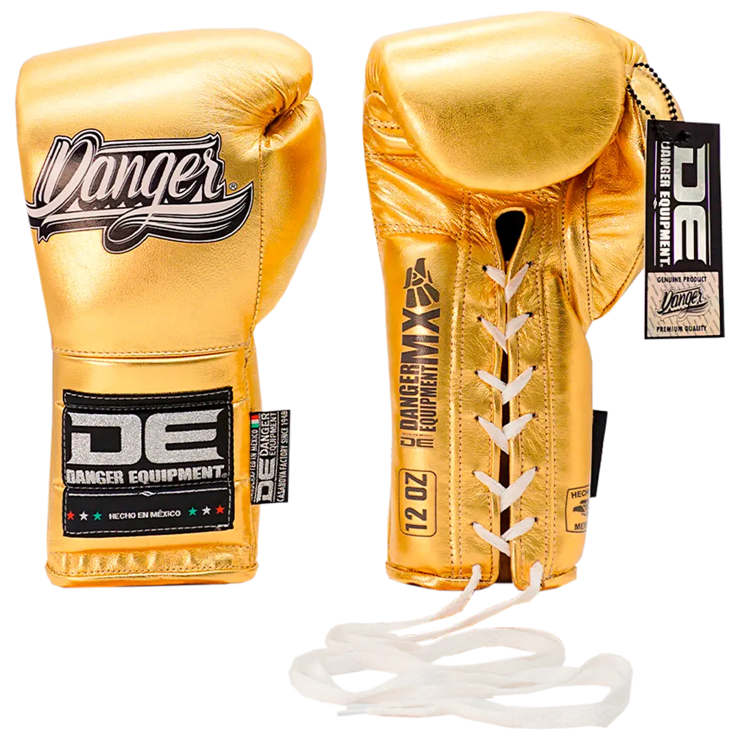 Boxing Pro Gloves Laces Danger Mx Gold