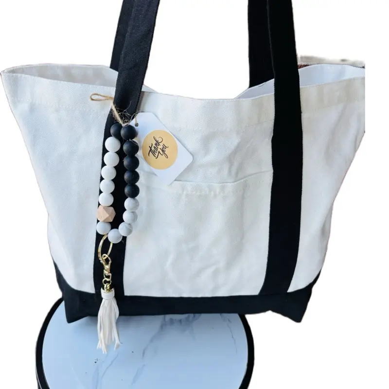 Canvas Bag with Silicone Key Chain