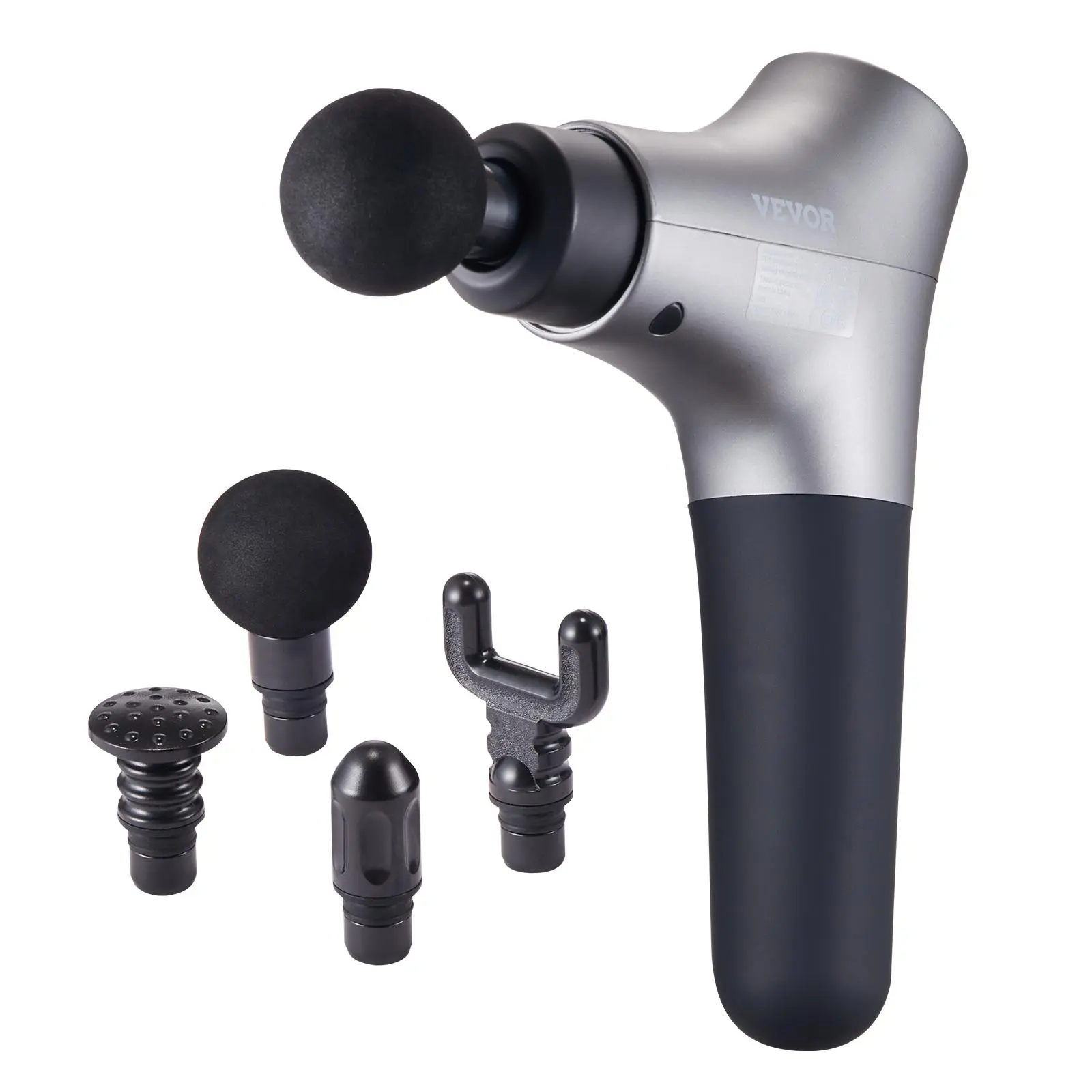 【summerfinds】VEVOR Massage Gun Deep Tissue, Percussion Muscle Massage Gun for Athletes - with 6 Speed Levels & 4 Massage Heads, 12V 2500mAh Batteries, Handheld Mini Massage Gun for Pain Relief, Muscle Relaxation