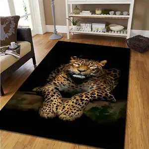 Realistic Leopard Print Large Area Soft Diatomite Floor Mat Super Absorbent Soft Diatomite Material Bold Hyper-realistic 3D Leopard Print Design Wear-resistant, Soft and Easy To Clean, Suitable for Laundry Rooms, Kitchens, Bathrooms, Bedrooms