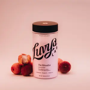 Luvya Lab Lychee Flavored Natural Urinary Tract Support + pH Balance Powder Supplement - Daily Mixable Drink with Probiotics, Prebiotics, D-Mannose, Vitamin C & D for UTI Relief, Immune Boost, Prop 65 Safe Intimate Microbiome Health