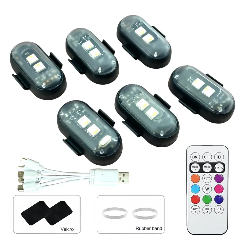 RGB LED Ambient Lights 6/12/18/24 Pack Car Interior Decorative Lighting Footwell Under Dash Accent Lights Interior Exterior Mood Lighting Accessories for Cars Motorcycles Christmas Holiday Decoration