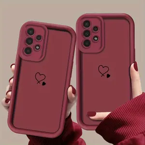 Phone case: Minimalist Dual Heart Fashion Pattern Phone Case for Galaxy A01/A02S/A03/A03s/A05/A10s/A11/A12/A13/A14 5G/A15 4G/A20s/A21s/A22/A23/A30s/A31/A32/A34/A50/A51/A52/A52s 5G/A53 5G/A54 5G/A70/A71/A72/A73 5G/S20/S21/S22 5G/S22+ 5G/S22 Ultra