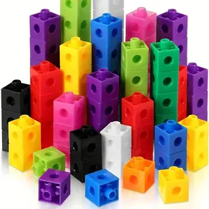 50/100pcs Interlocking Cubes Building Blocks, DIY Snap Puzzle, Preschool Early Education Toy, Logic Thinking Fine Motor Training, Classroom Rewards