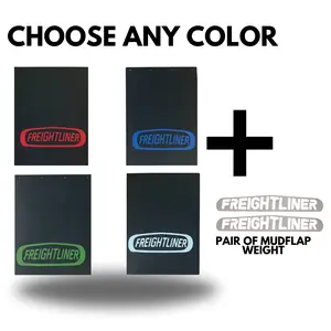 FREIGHTLINER SET OF MUD FLAPS 24"x34" WITH SET OF MUDFLAP WEIGHTS