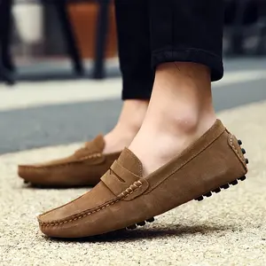Comfy Men's Solid PU Leather Loafers, Casual Slip On Flat Shoes For Outdoor Footwear men's shoes