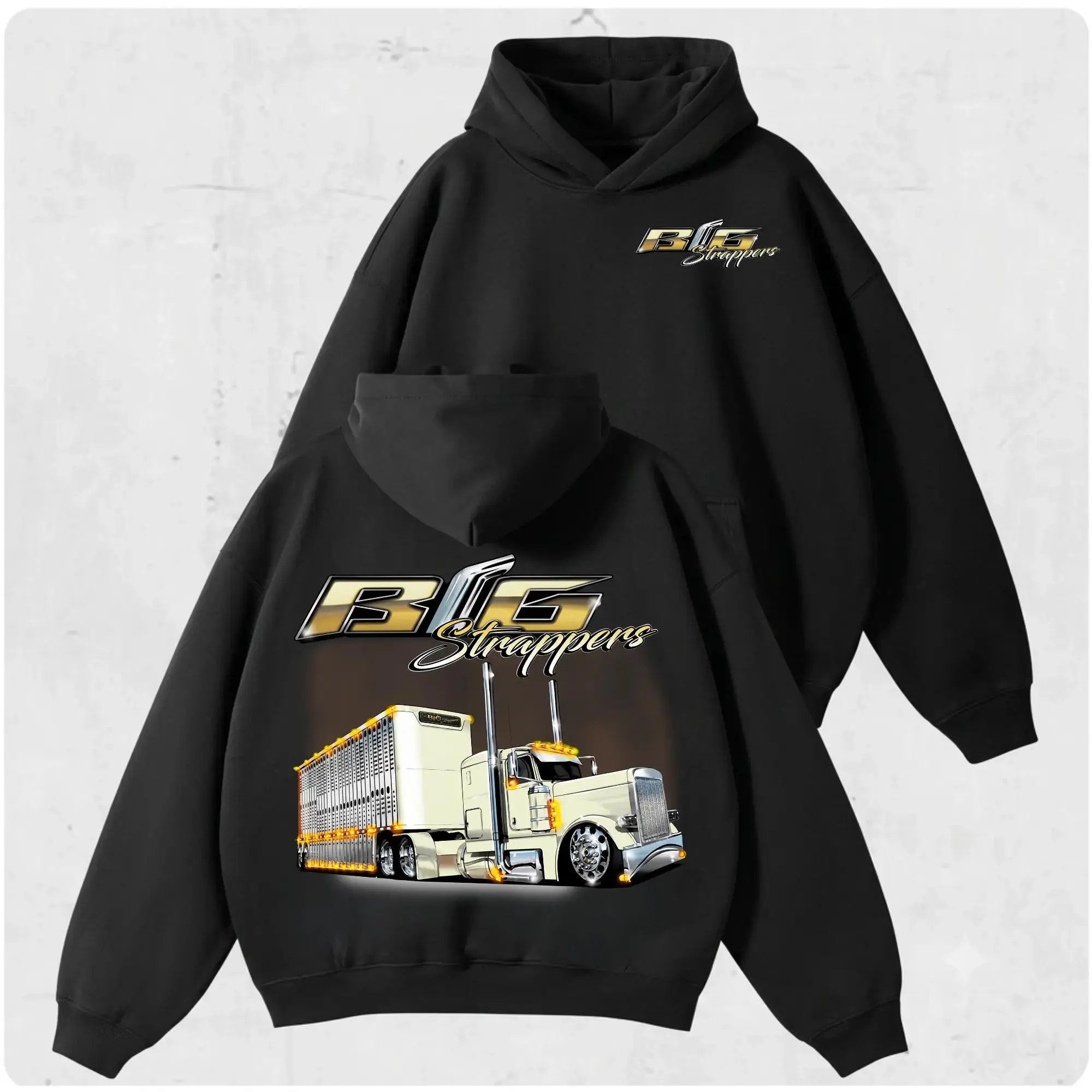 Livestock Hauler Semi Truck Hoodie, Peterbilt Style American Trucker Cotton Short Sleeve For Him For Her, American Trucking Life Shirt, Diesel Trucker Gift for Men