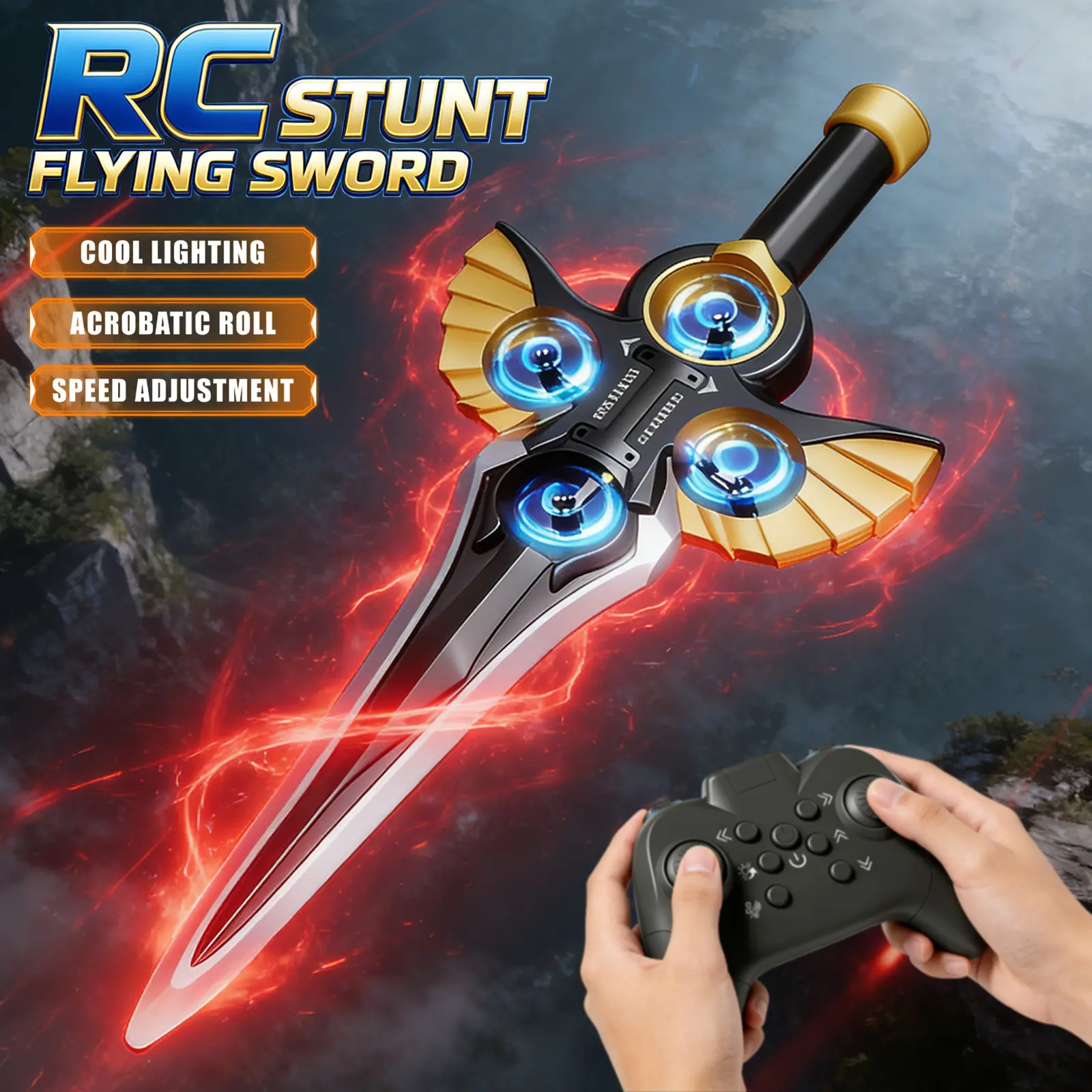 Remote-Controlled Aircraft Toy - Night Anti-Collision Design, Dual-Mode Control, Long Flight Time, Unisex 12 Years Above Gift for Family Game Exploration with Cells