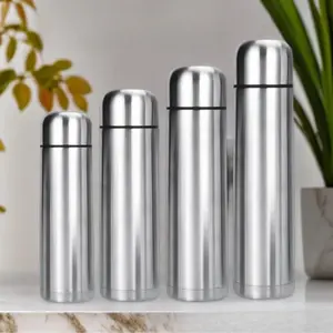 304 Stainless steel bullet vacuum flask thermos cup anti-drop household large-capacity travel water cup outdoor portable sports kettle Thermal Cup
