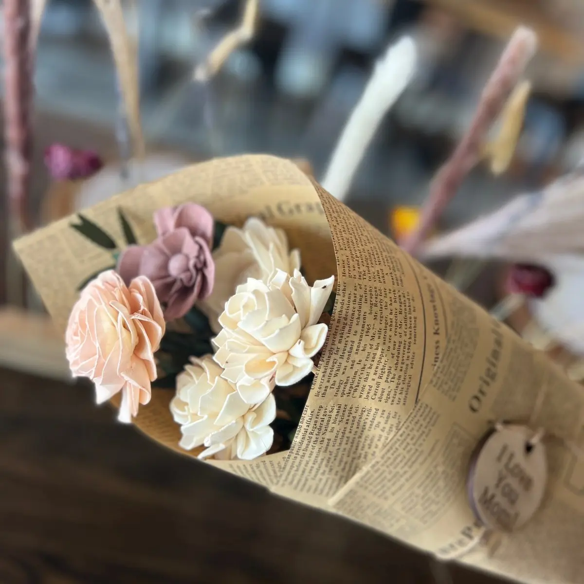 Forever flowers Mother’s Day home decor Decoration Colorful Wooden Flower Bouquet