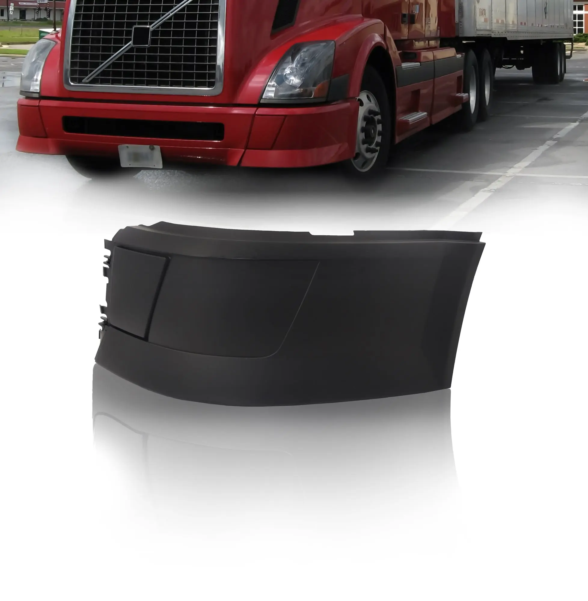 TORQUE Left Corner Bumper Cover - High-Quality ABS, No Fog Light Hole, OEM Fitment, 1×Left Side Corner Bumper Cover for 2004-2015 Volvo VNL Semi Trucks, Driver Left LHD (TR058-L) Auto Replacement Part