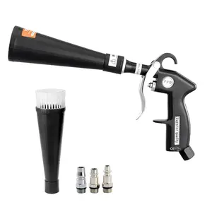 Car Cleaning Gun, 6-9.2 Bar High-Pressure Air Blow Gun with 2 Set Nozzles, 360 Rotating Nozzle for Complete Cleaning, Quickly Blasts Dirt and Dust from Surface, with 1/4 NPT Air Compressor