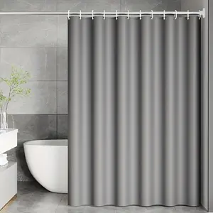 Solid Color Waterproof Shower Curtain, 1 Count Large Size Modern Bathroom Accessory, Bathroom Curtain with Hooks, Ideal for Home Use As A Shower Curtain, Window Curtain, Room Divider