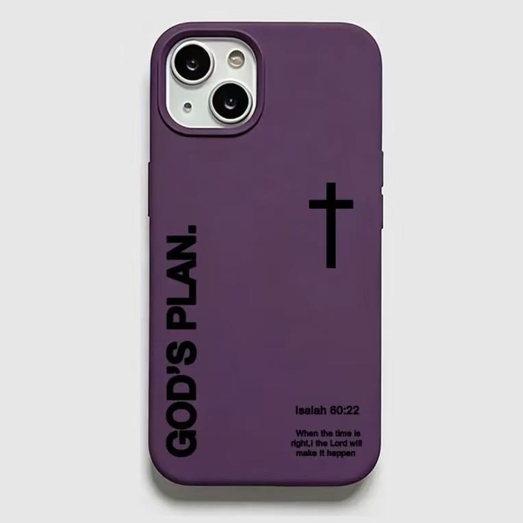 1PC "God's Plan" Isaiah 60:22 Bible Verse CrossPhone Case, Large Hole Skin-friendly ProtectiveCover for iPhone 17 Pro Max 16 15 14 13 12 11 PlusAir Pro, Perfect Christian Gift & Daily Use  AE19