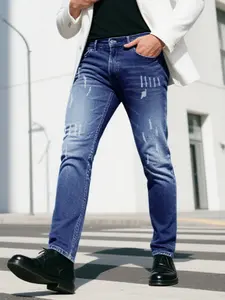 Men's Mid-Waist Stretchy Skinny Pants, Comfortable Medium Elastic Denim Fabric, Casual Long Trousers for All Seasons, Daily Wear