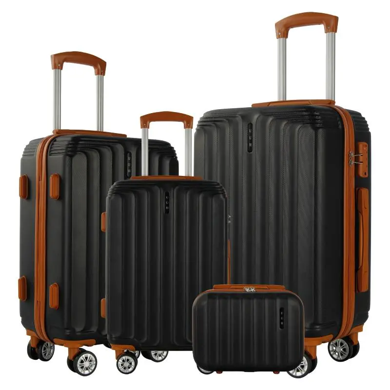 UUH Luggage Sets 4pcs/6pcs/7pcs/8pcs Lightweight Hardshell Suitcases with TSA Locks & 360° Spinner Wheels for Travel - Expandable Design, Spacious Interior, Waterproof Fabric