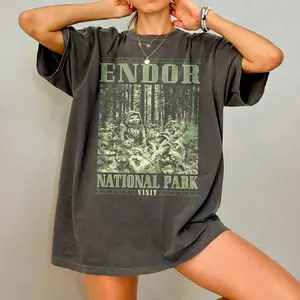 Endor National Park Shirt, Movie Comfort Colors T-Shirt, Galaxy Wars T Shirt, 90s Aesthetic Ewok Shirt, Geeky Gift, Retro Sci-Fi Graphic Tee 78
