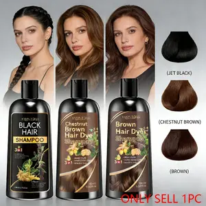 3-in-1 Hair Dye Shampoo in Black, Brown & Chestnut shades.Naturally covers grays with a herbal blend of ginseng root and plant extracts.Get salon-worthy hair color and nourishment, all at home.
