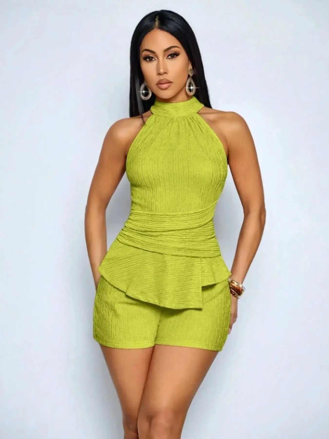 Women's High Waist Backless Sleeveless Short Romper Sexy Casual Beach Summer 2026