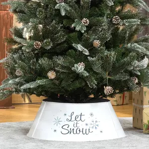 HOMCOM Christmas Tree Collar, Steel Tree Ring Skirt, Home Xmas Decoration for Christmas Tree