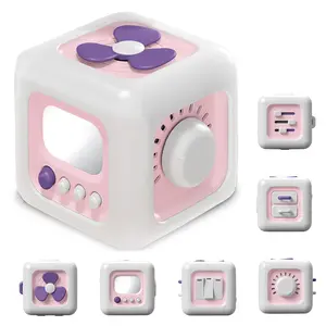 Pink busy ball baby puzzle switch early education cube educational toys sensory switch busy board baby practice skills drawer busy game for girls and boys