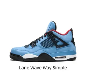 Blue, Black & Red Retro Air Cushion Sneakers, Casual Streetwear Shoes