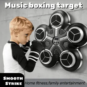 Bluetooth-compatible Punching Machine for Ages 3+, Interactive Counting Target, Fast Reaction, Home & Gym Use, Includes Charging Cable & Gloves, Music Boxing Machine