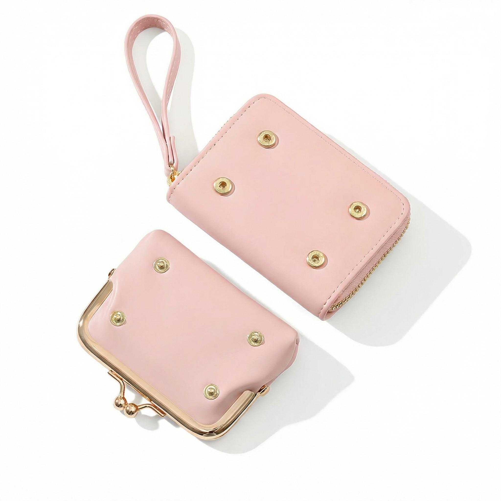 Cute Bow Mini Wallet with Zipper, Card Slots & Coin Pocket, Wrist Strap, Compact & Travel Friendly for Everyday Carry, Bags, Travel, Errands, Dates