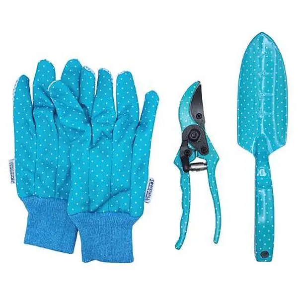 Tower Hill by Christie Brinkley 3pc Garden Set- Gloves, Shears, Shovel