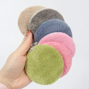 80 Round Absorbent Face Cleansing Pads 6pcs, Facial Cleansing Pads, Reusable Washable Makeup Remover Cloth, Double-Sided Plush Sponge for All Skin Types