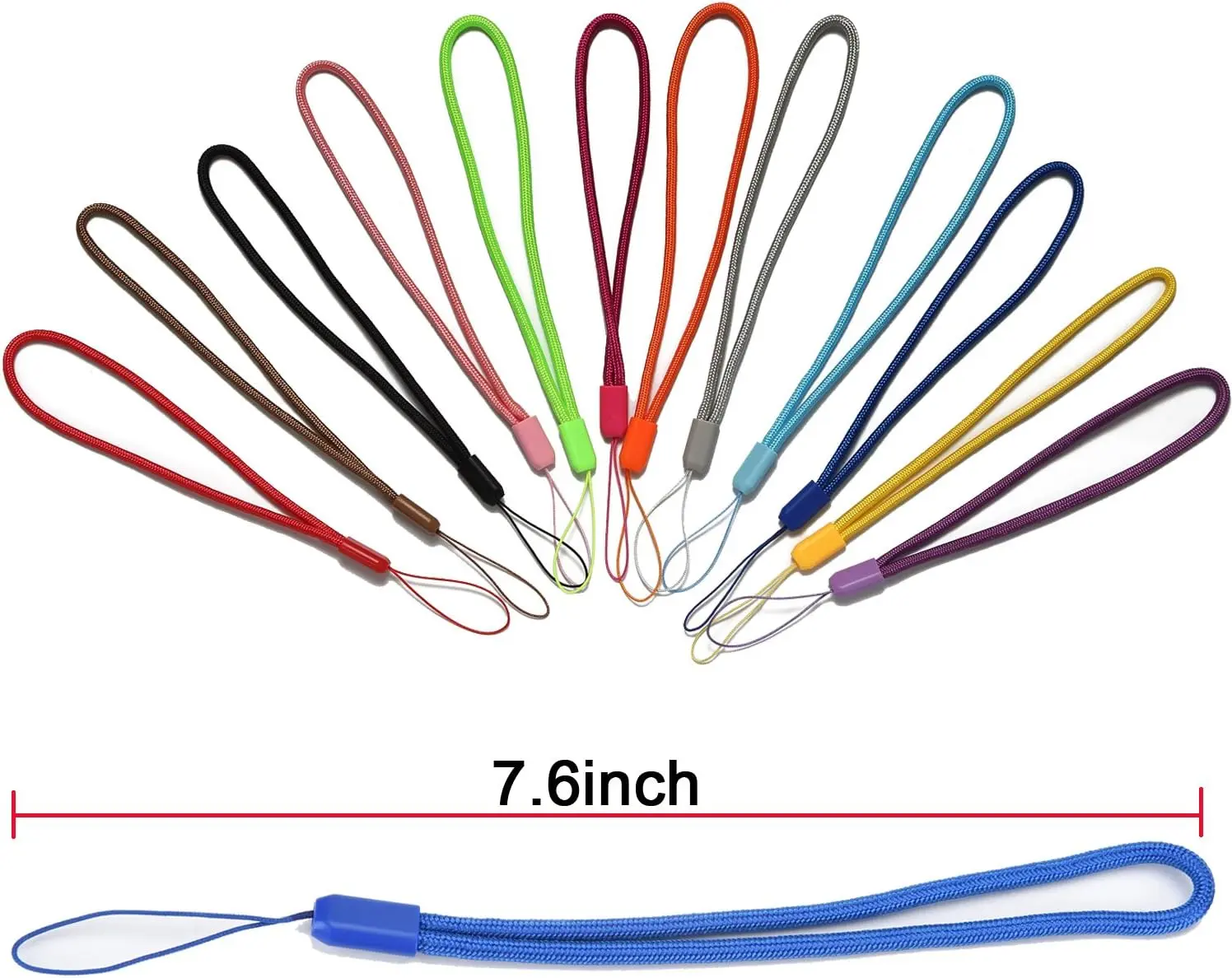 12 Pack Wrist Lanyards Short Colorfull Hand Wrist Lightweight Lanyard Strap String for USB Keys Keychain Assorted Colors
