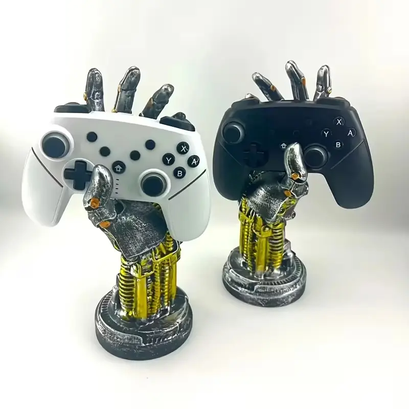 One Unique Sci-Fi Cyberpunk Mechanical Arm Statue , Ultra-Futuristic Design , Game Controller Holder , Headset Stand , Desktop Decorative Ornament , Perfect Gift for Gamers and Men , Suitable for Valentine's Day , Father's Day , Christmas , Anniversary